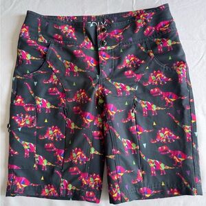 Shredly women’s mtn bike shorts dinosaurs